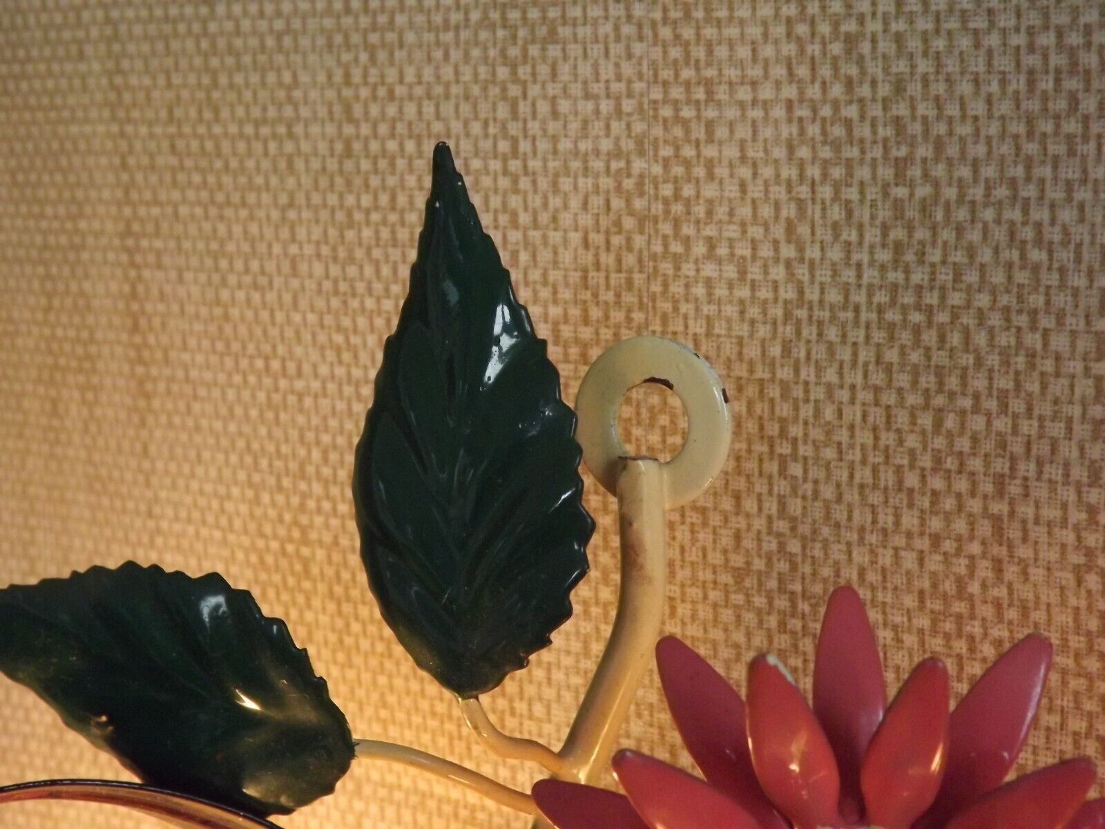 Vintage French double light earthenware wall lamp