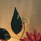 Vintage French double light earthenware wall lamp