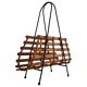 Mid-century black metal and wicker magazine rack, 1960, Germany
