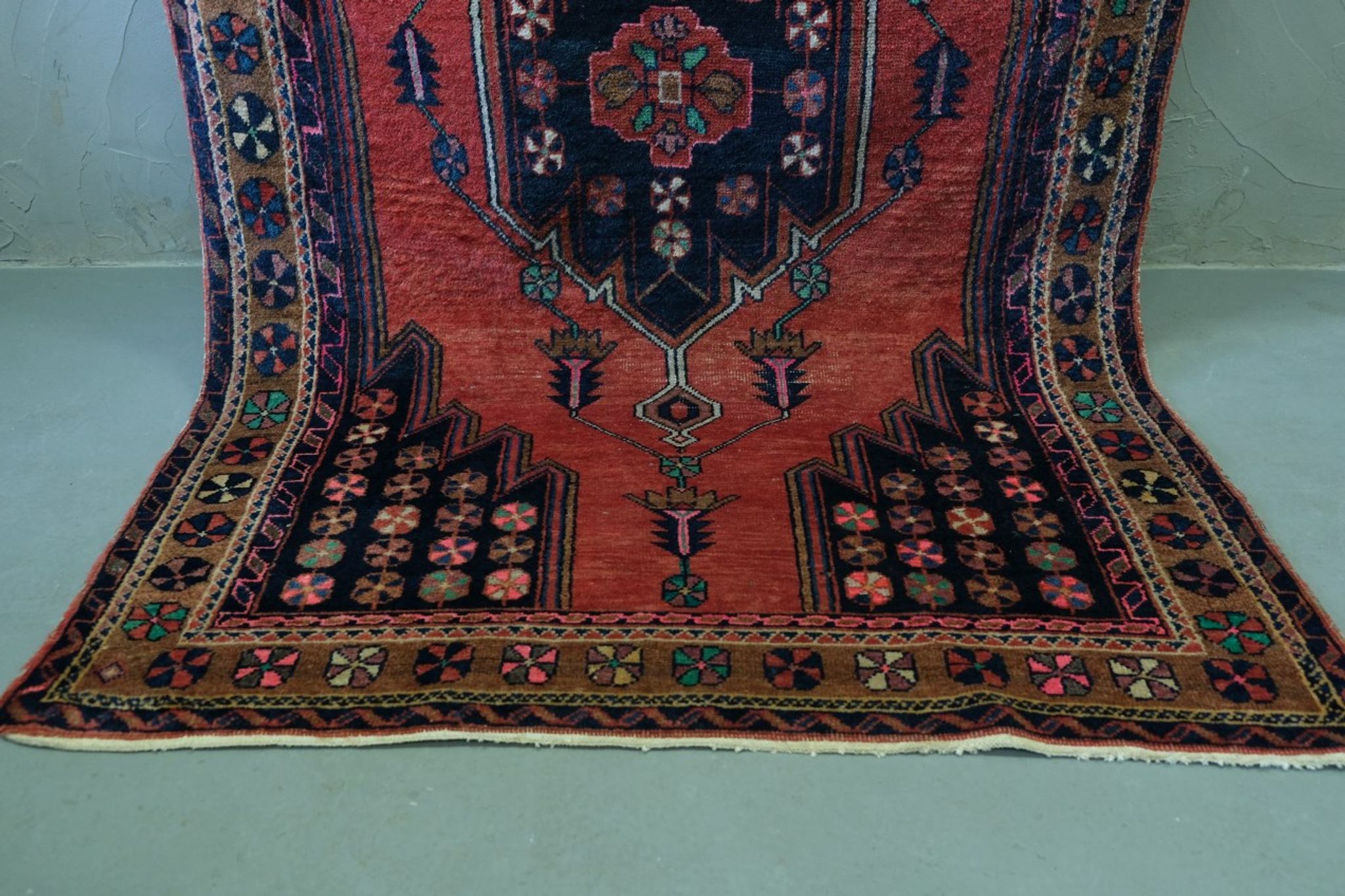 Tapis antique de maslaghan persan tissé à la main années 20 254x135cm