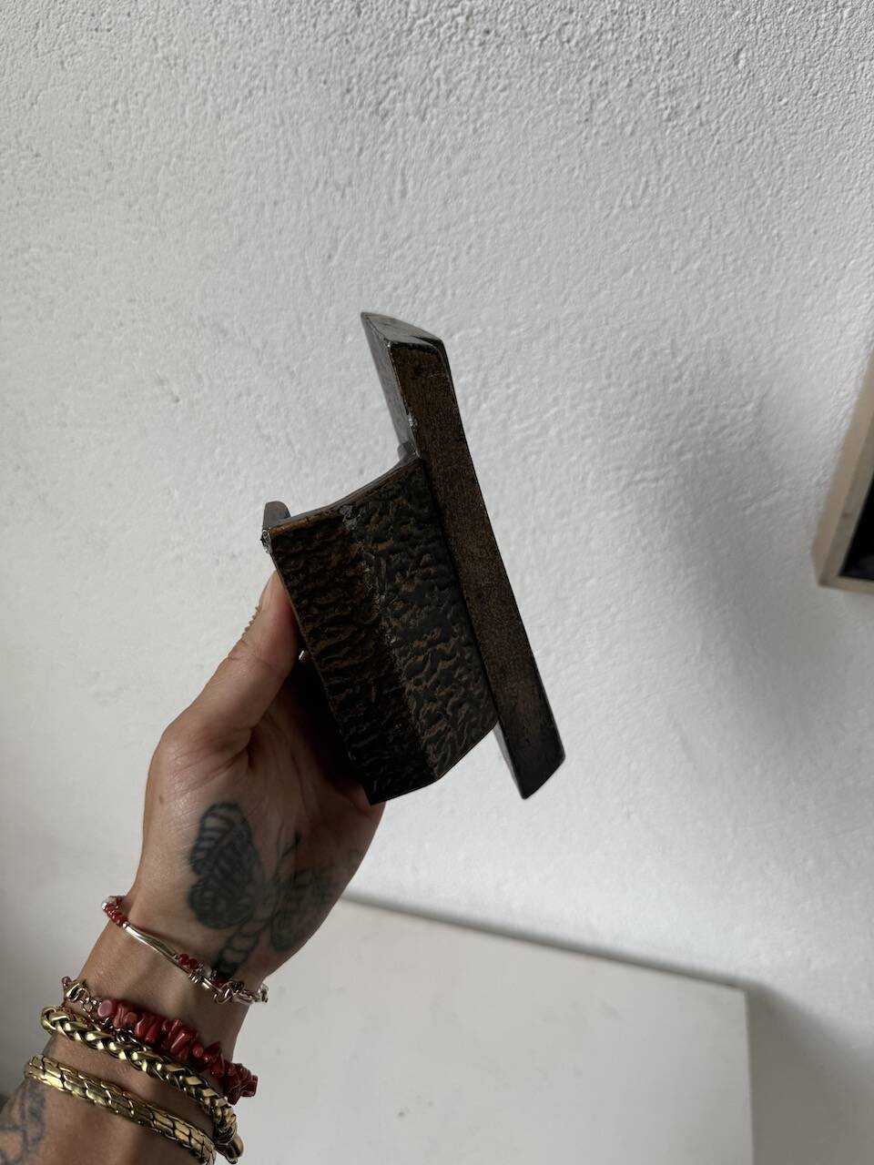 Brutalism bronze door handle