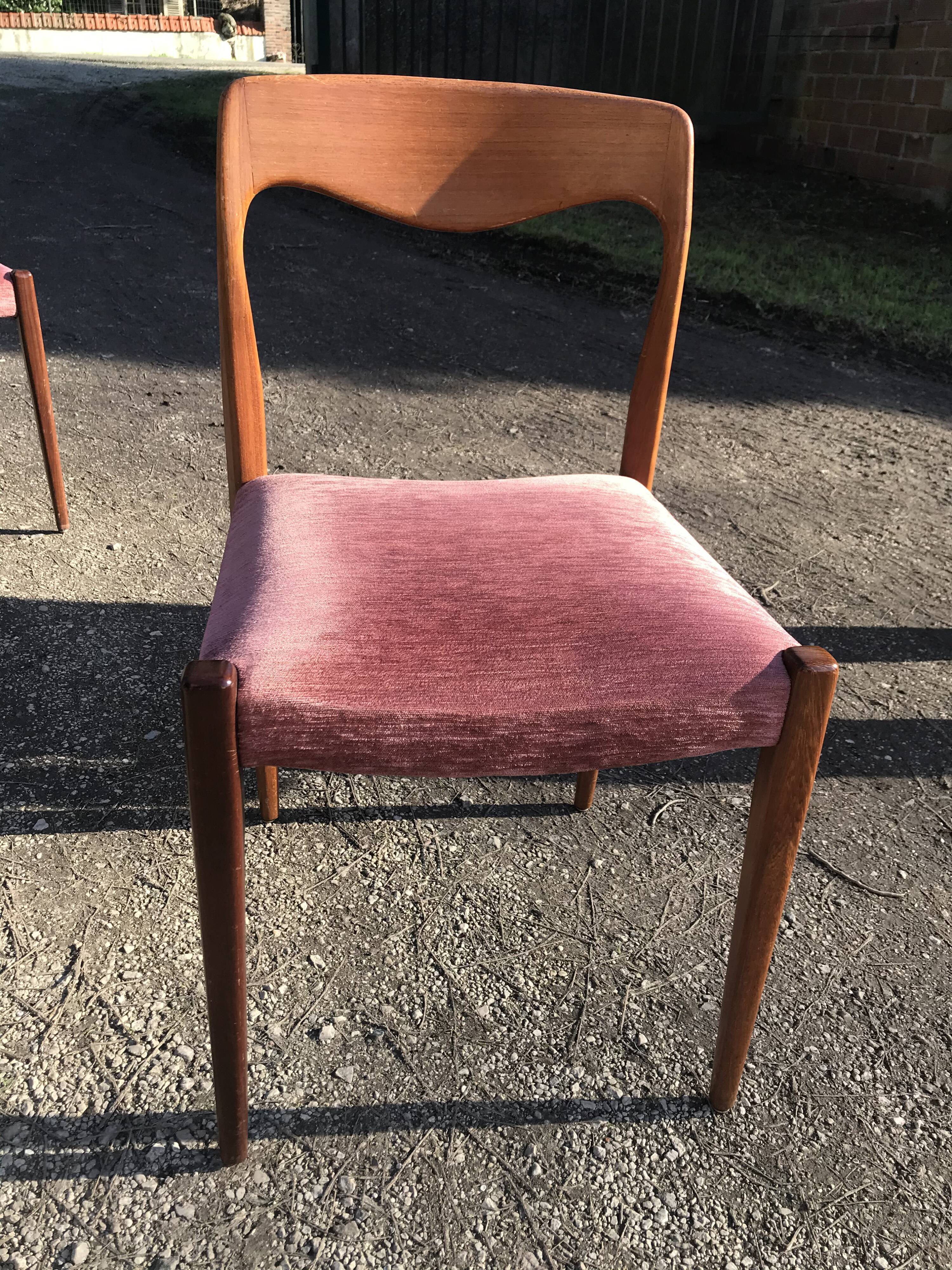 4 Re-lined Scandinavian chairs