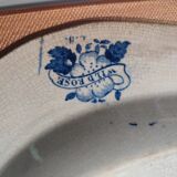 Antique serving platter in English earthenware 1850 Wild Rose
