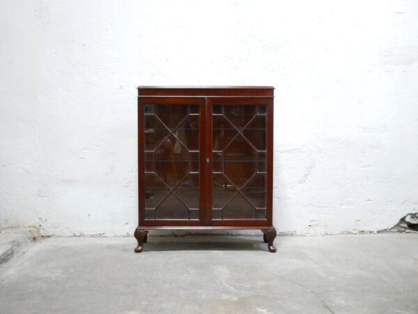 Vitrine anglaise ancienne en bois