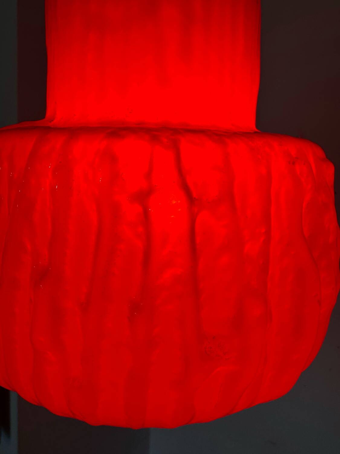 Brutalist glass paste chandelier from the 70s