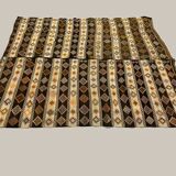 Vintage Turkish Kilim 222x190 cm wool kelim rug Beige, Brown, Black, Large
