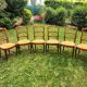 6 cherry wood chairs in Louis XV style