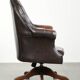 Brown cow leather Chesterfield office chair on wheels in English style