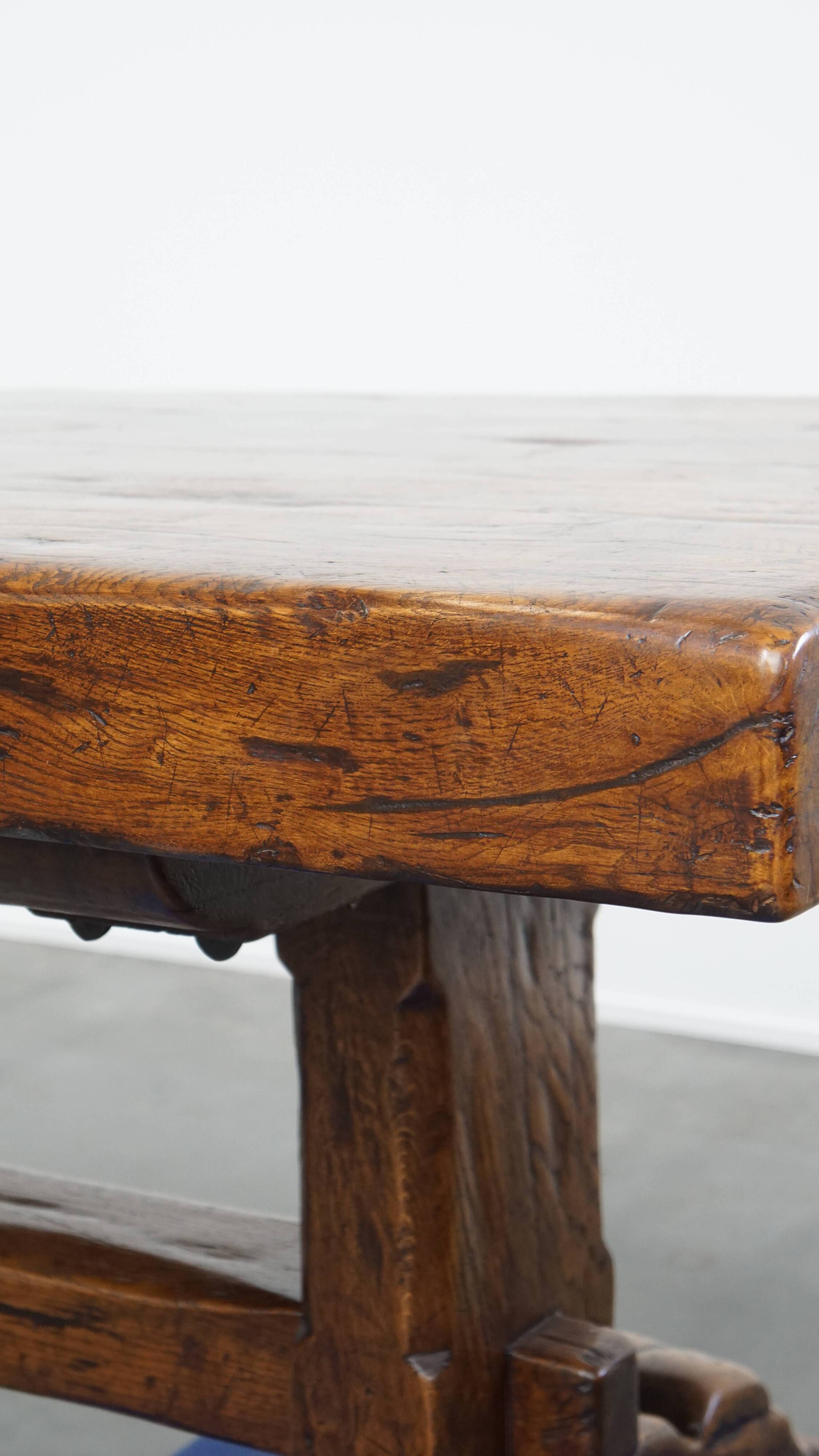 Very Heavy Antique French Table from the Early 1900s in Solid Oak