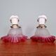 Pair of porcelain and scalloped glass wall sconces, 1920s-30s