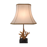 Lampe de table - forme de corail - marbre et métal doré