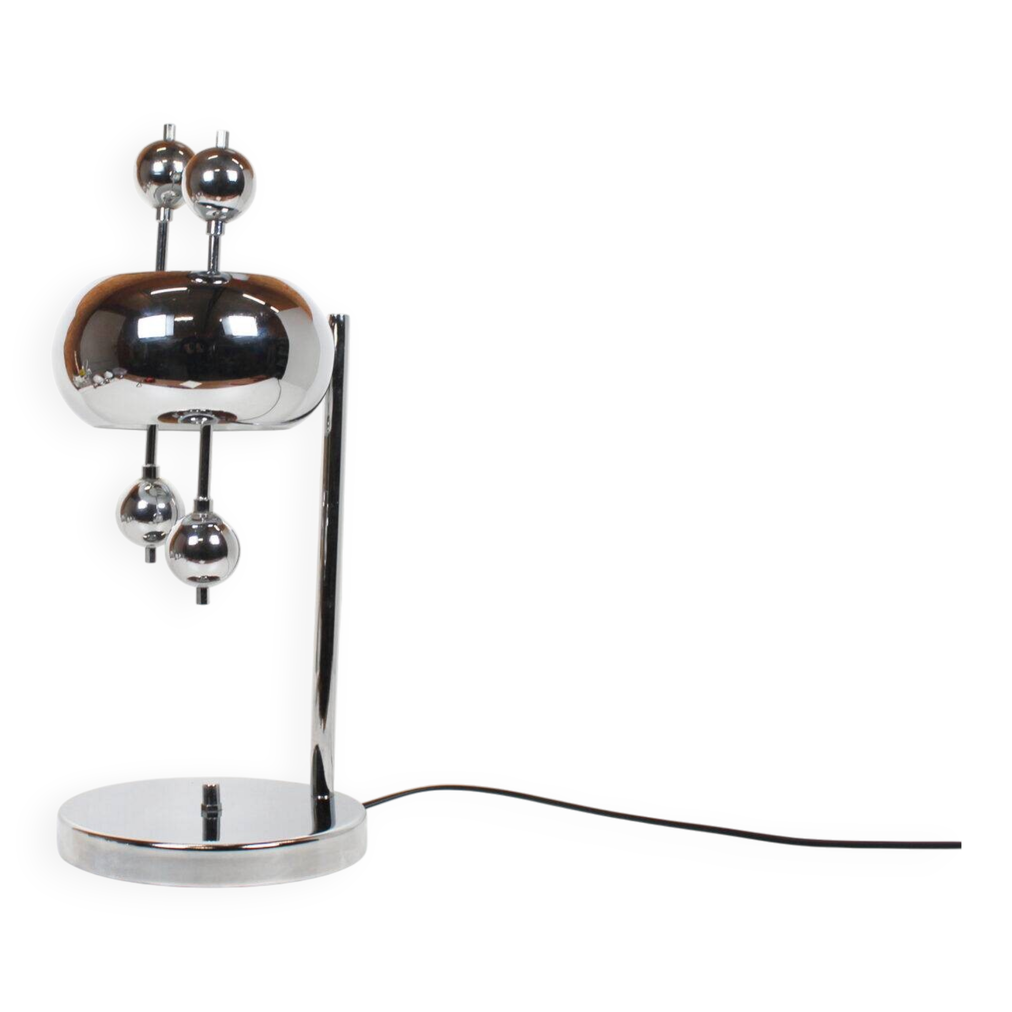 Rare polished metal table lamp by Reggiani, Italy 1970s