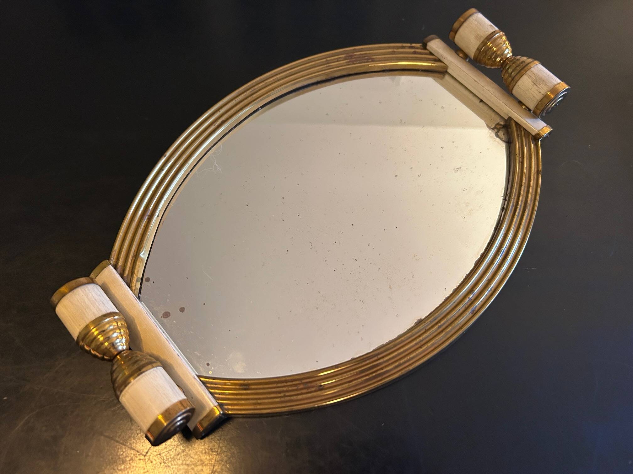 art deco mirrored tray