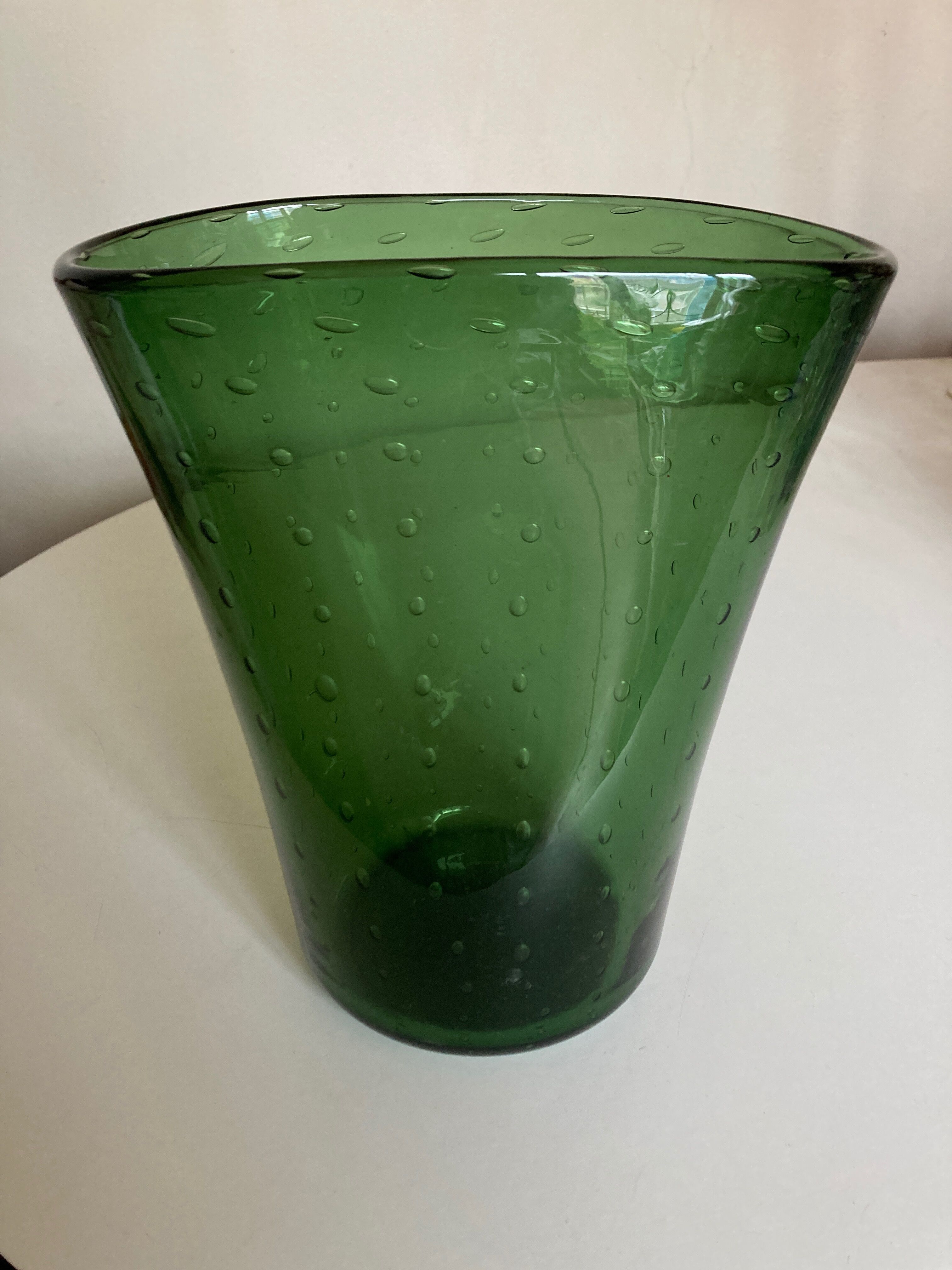 Empoli bubbles blown glass vase 1960