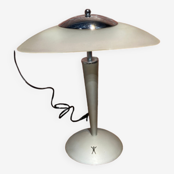 Lampe à poser en métal et verre