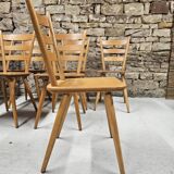 Lot of 8 country bistro chairs from the 1970s