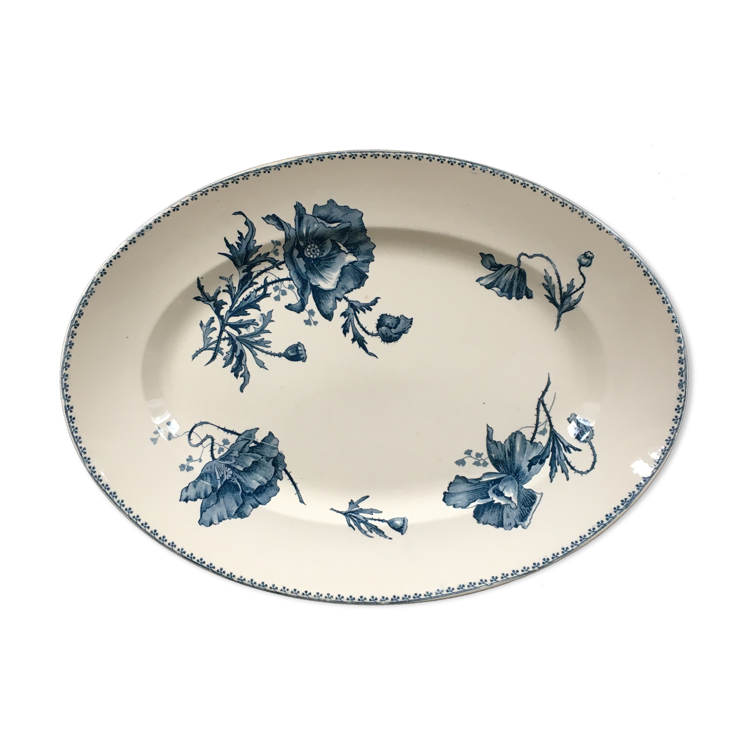 Sarreguemines blue Feria oval dish