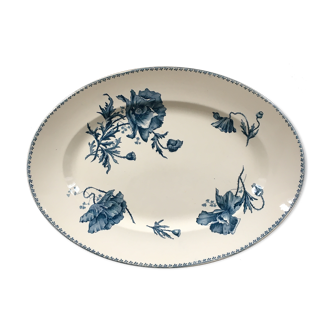 Sarreguemines blue Feria oval dish