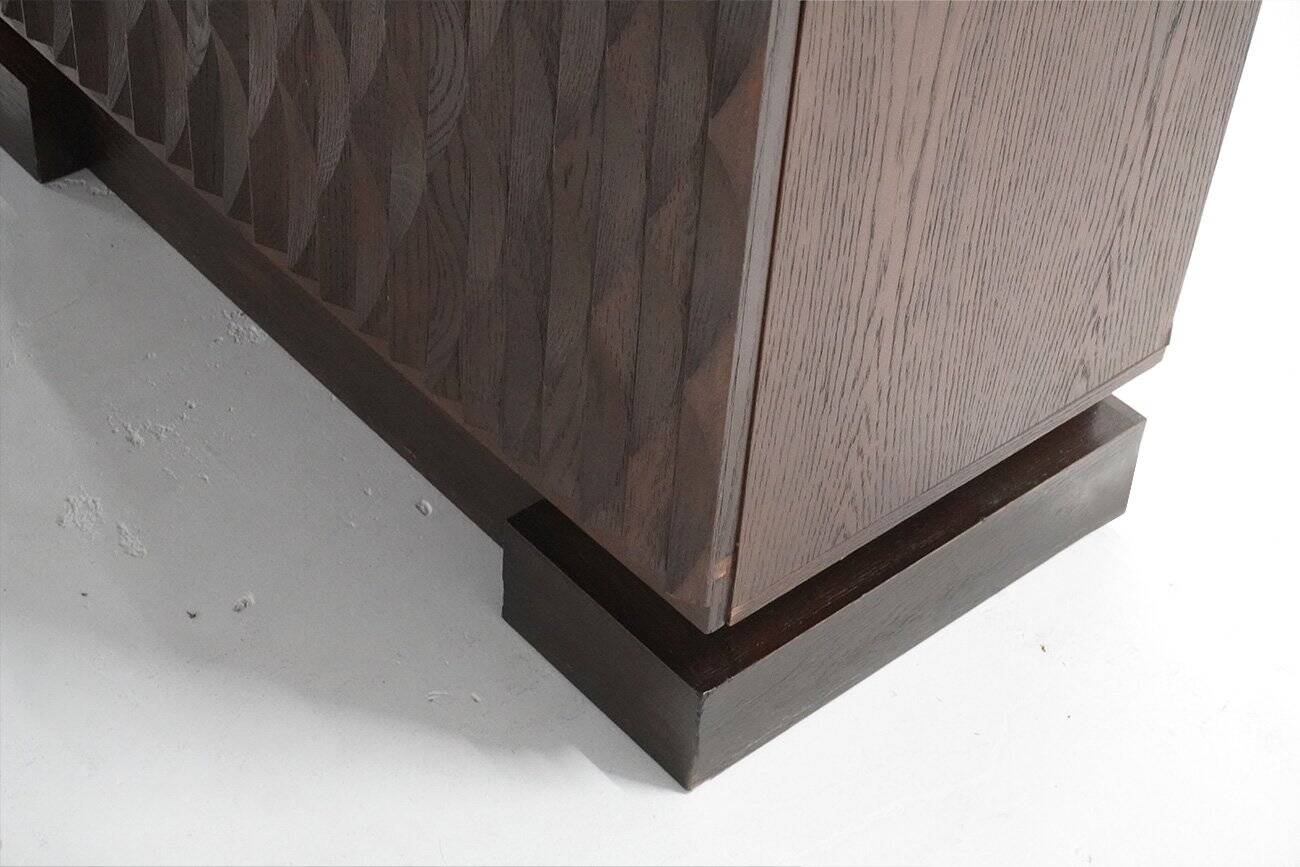 Vintage Brutalist Cabinet in Oak from Maison Aurora, Belgium, 1970s