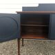 Vintage dark blue hand painted regency style buffet