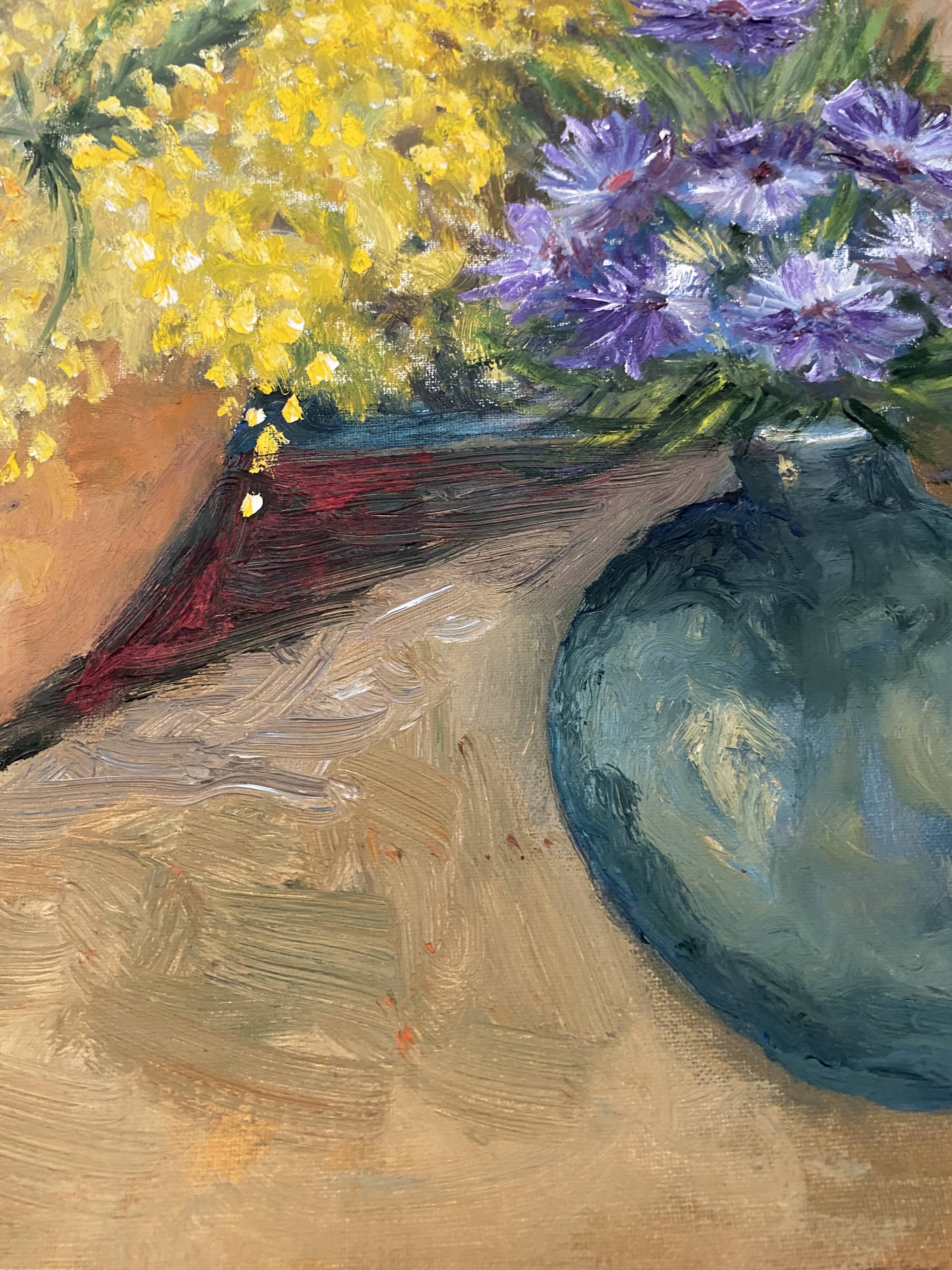 Oil on canvas still life "The Mimosa"