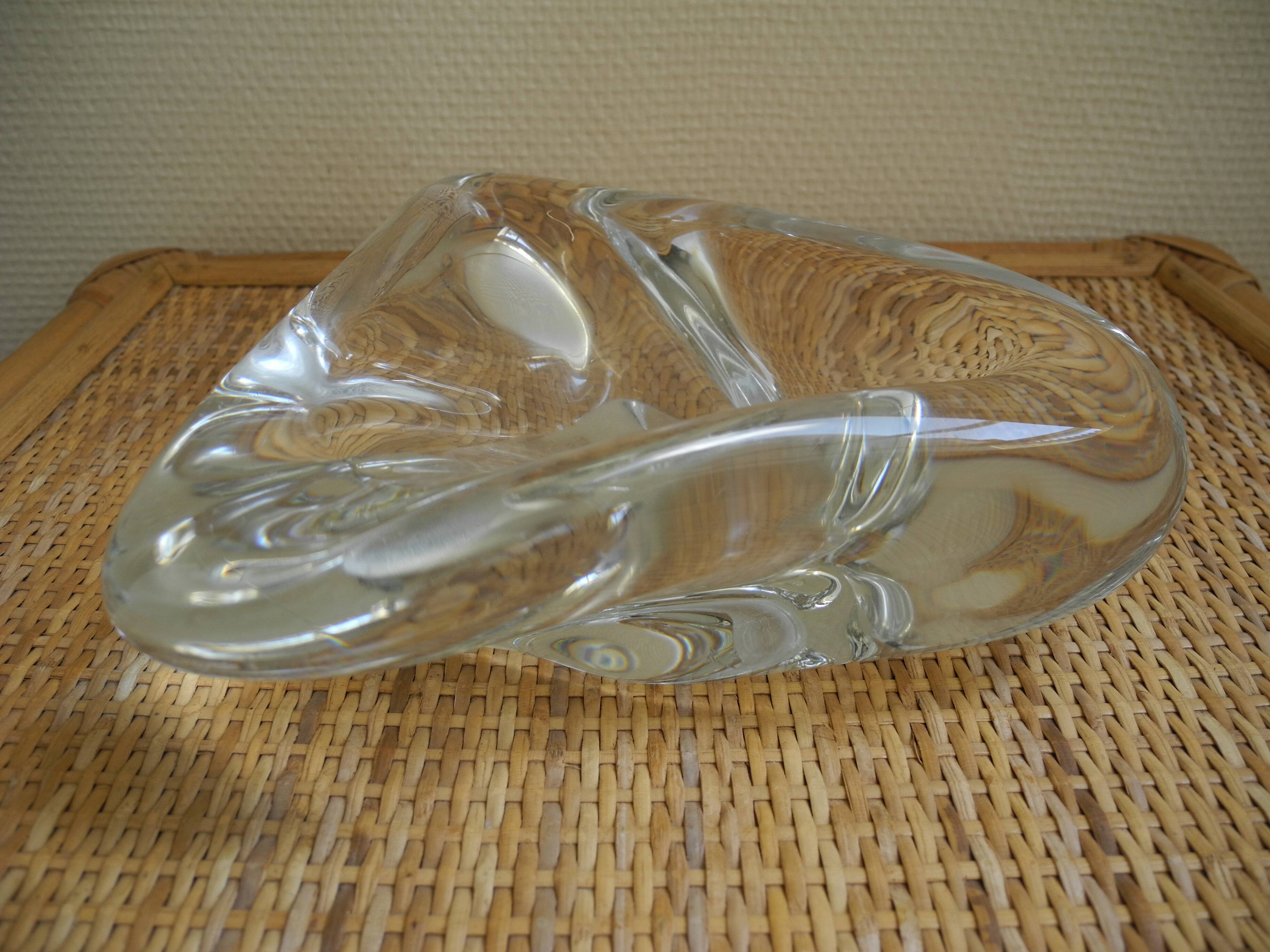 Large Saint Louis crystal empty pocket, vintage cut