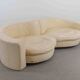 BRETZ Eves Island Creme, 4-Seater Sofa in Leather