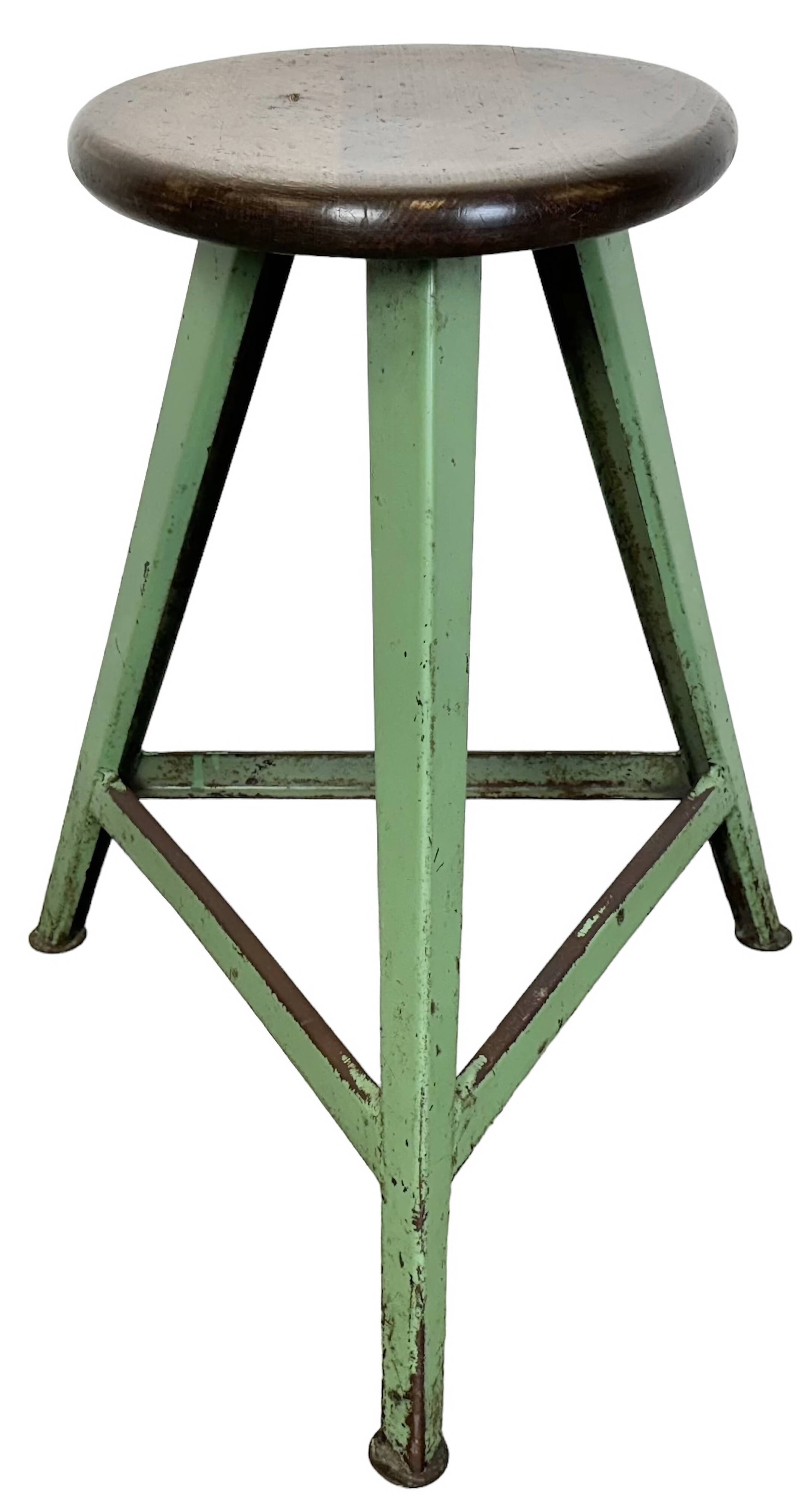 Green Industrial Workshop Stool, 1960s