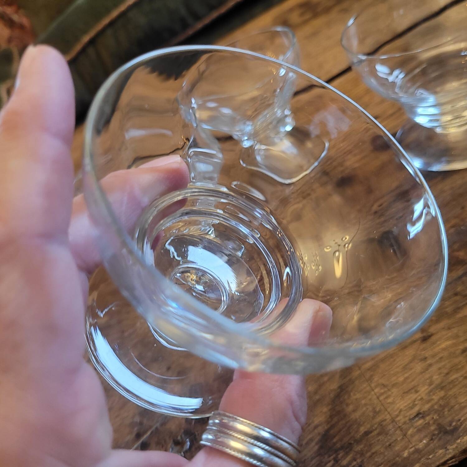 4 pressed glass cups – France – 1950s–1960s