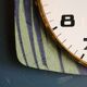 Vintage clock silent wall "Bayard blue green copper"