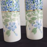 Pair of vases earthenware Keller Guérin Lunéville Periwinkle model