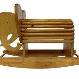 Design suédois vintage Éléphant à bascule en bois Design des années 80