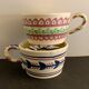 Pair of ceramic cups including a mustache cup for gentleman