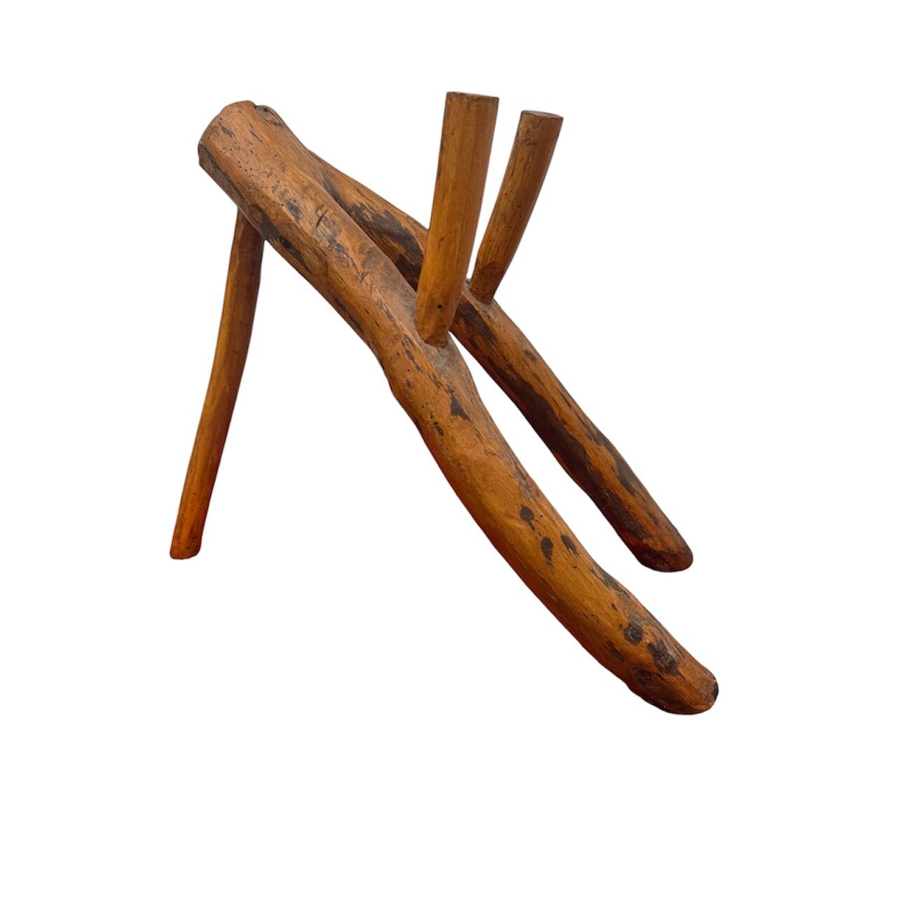 Brutalist style wooden magazine rack from the 1960s