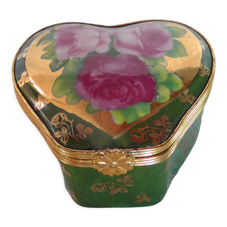 Boite à bijoux Cœur Porcelaine de Limoges J. Valade