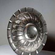 Large basin, bowl, Olri Italy vintage 1950s silver plated hammered.