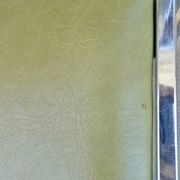 Lot of 3 chairs in chrome and khaki green skai, 70s