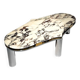 Table basse vintage chrome et marbre