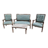 Set sofa and armchair with coffee table