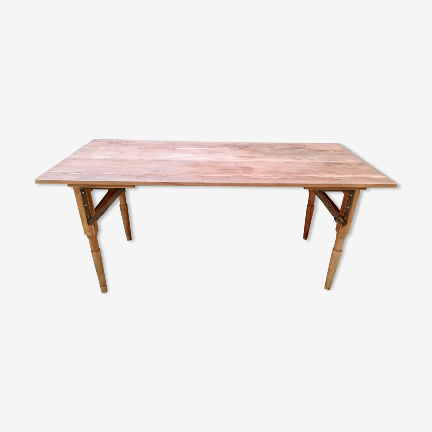 Table pliante en bois brasserie-guinguette , 6/8 couverts | Selency