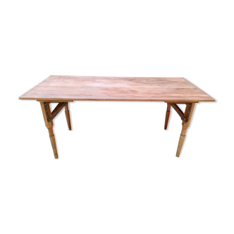 Table pliante en bois brasserie-guinguette , 6/8 couverts