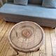 Vintage coffee table from the 60s – Rattan top with a sunburst pattern