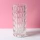 Vintage Solid Heavy Clear Hand Pressed Glass Flower Vase / Fidenza / Italy
