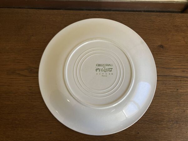 Plat Robert Picault moderniste 1960 feuille