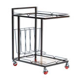 Serving Trolley In Metal And Smoked Glass, Czechoslovakia 1970s