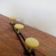 Wall coat hanger-3 metal hooks-Black & Yellow-years 50 rockabilly-vintage French
