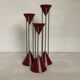 Trio de bougeoirs vintage bordeaux