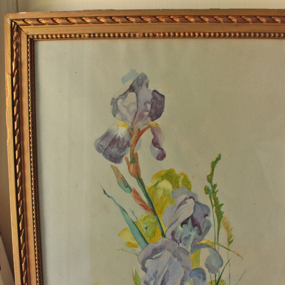 Old watercolor fleurs de lys