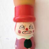 Coquetier ancien en bois peint main vintage