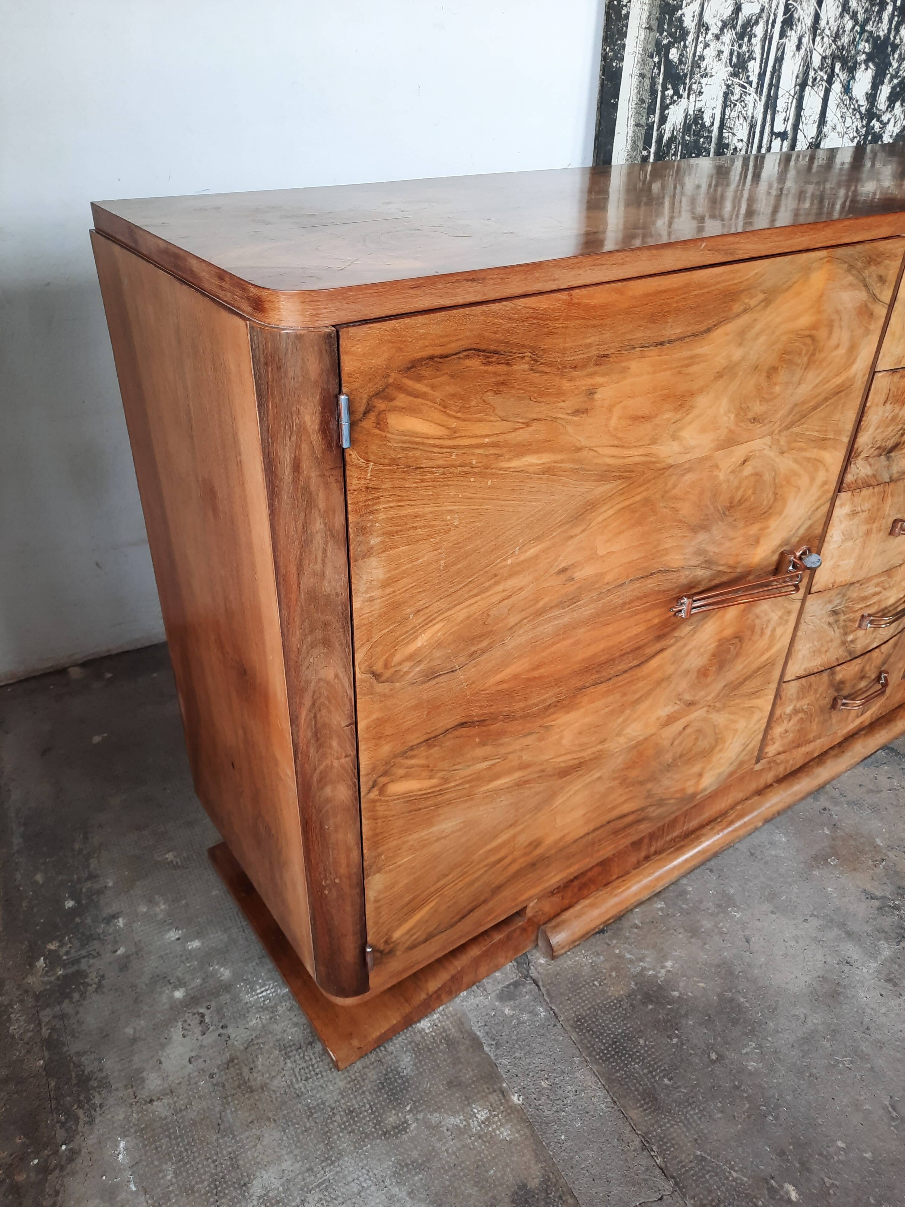 Art deco walnut sideboard